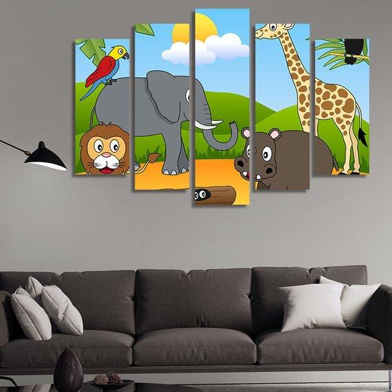 Elephan 03 – Cartoon Canvas Wall Art