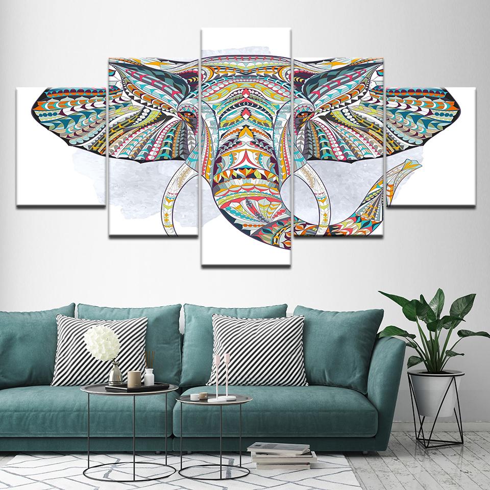 Elephant – Abstract Animal Canvas Wall Art