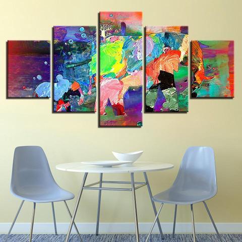 Elephant Color Splash – Abstract Animal Canvas Wall Art