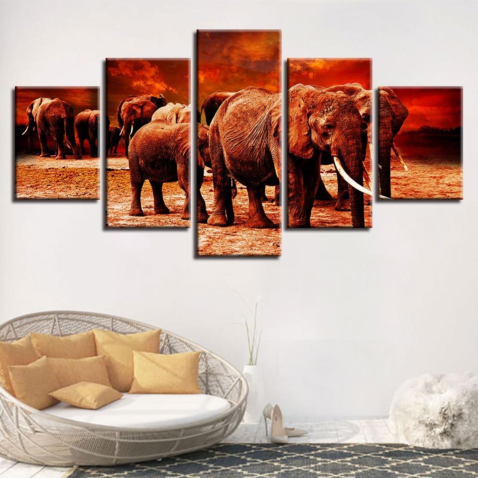 Elephant Family 02 – Animal Canvas Wall Art