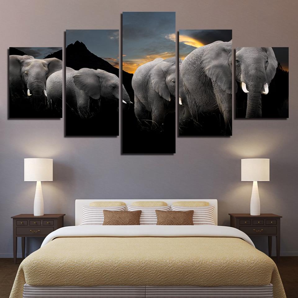 Elephant Family 4 – Animal Canvas Wall Art