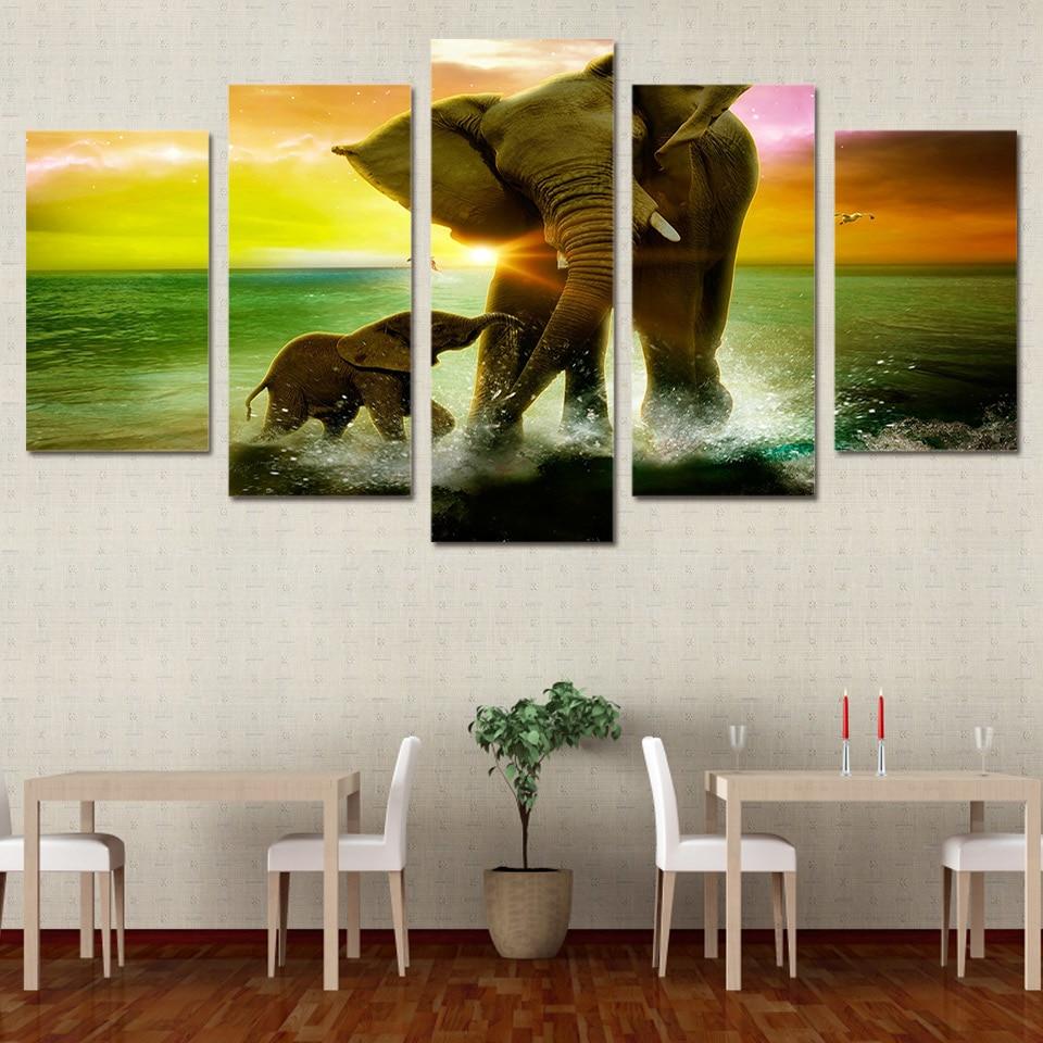Elephant Family – Animal Canvas Wall Art