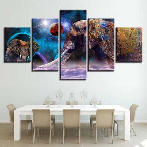 Elephant Galaxy – Abstract Animal Canvas Wall Art