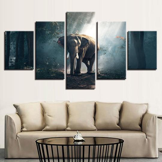 Elephant In The Forest – Animal Canvas Wall Art