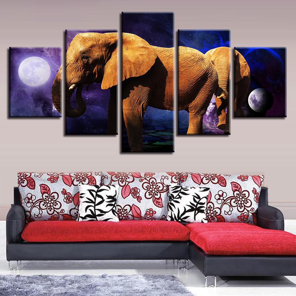 Elephant Moon – Animal Canvas Wall Art