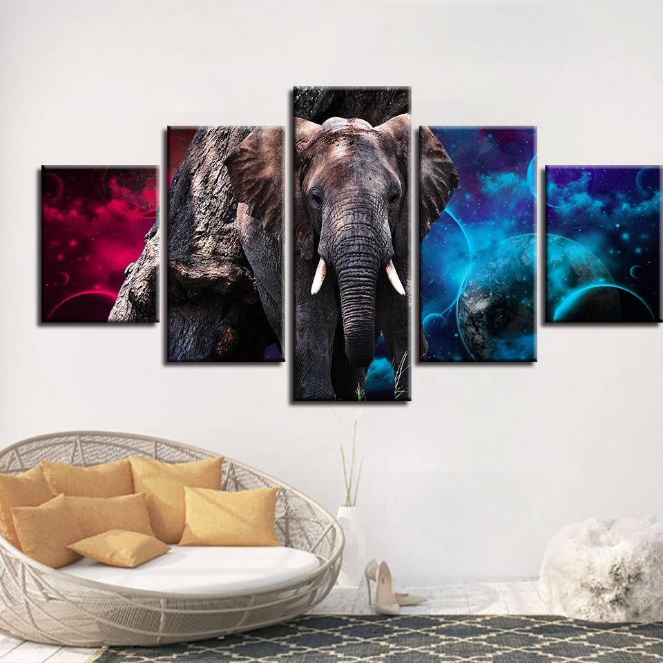 Elephant Planets 1 – Animal Canvas Wall Art