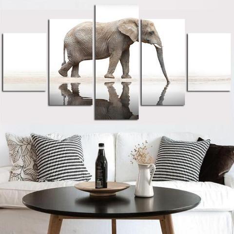 Elephant Reflection – Animal Canvas Wall Art