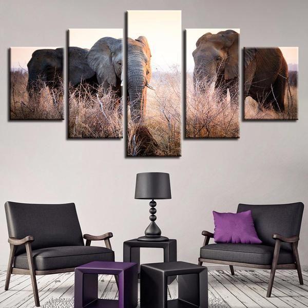 Elephant Scenery – Animal Canvas Wall Art