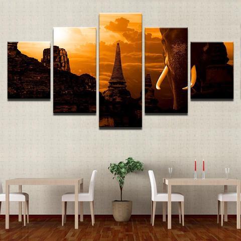 Elephant Temple – Animal Canvas Wall Art