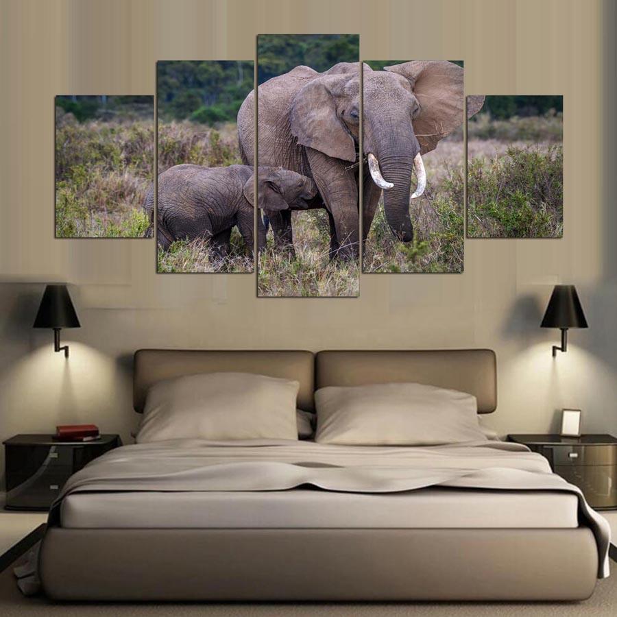 Elephant Tree Landscape – Animal Canvas Wall Art