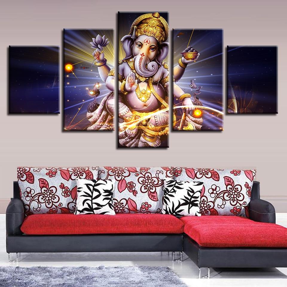 Elephant Trunk God Ganesha 2 – Religion Canvas Wall Art