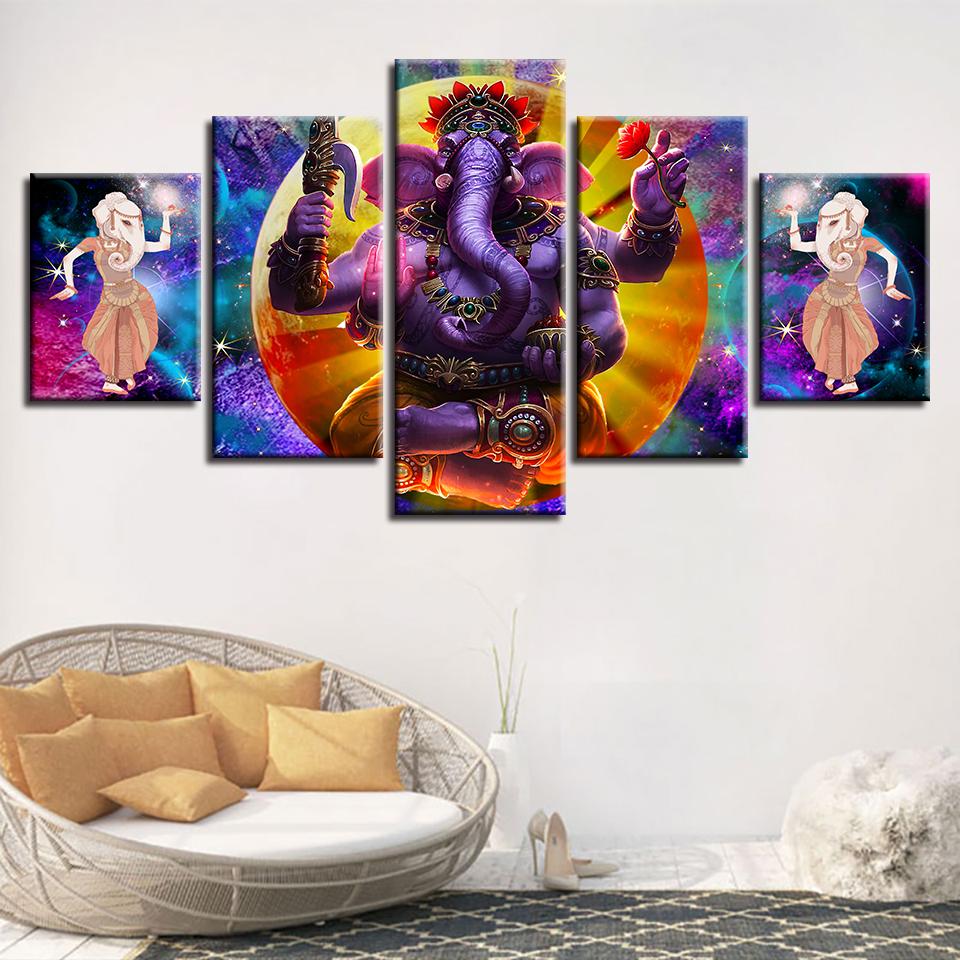 Elephant Trunk God Ganesha – Religion Canvas Wall Art