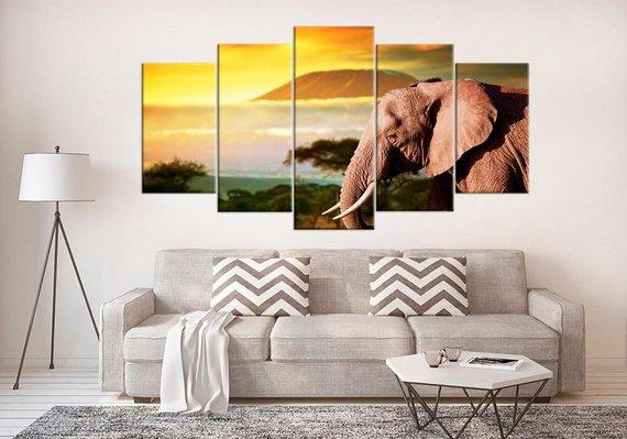 Elephants Of Kilimanjaro Large – Animal Canvas Wall Art