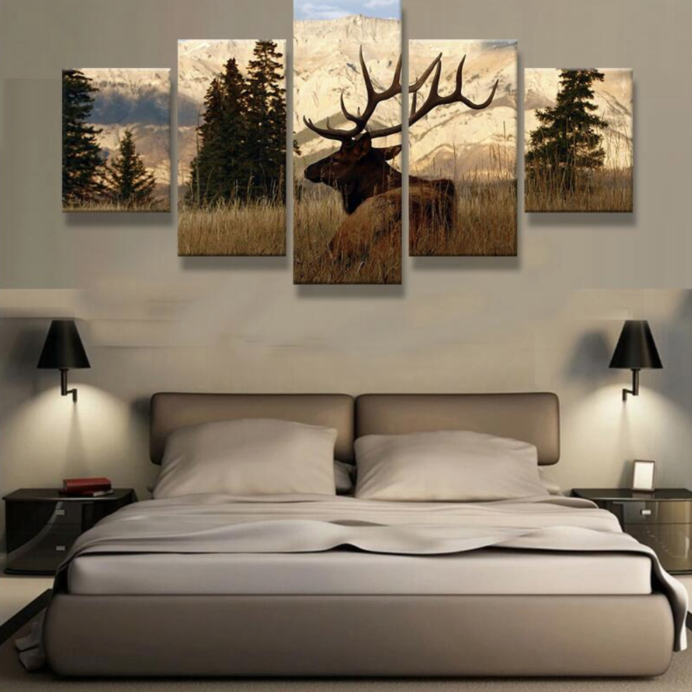 Elk In The Wood – Animal Canvas Wall Art