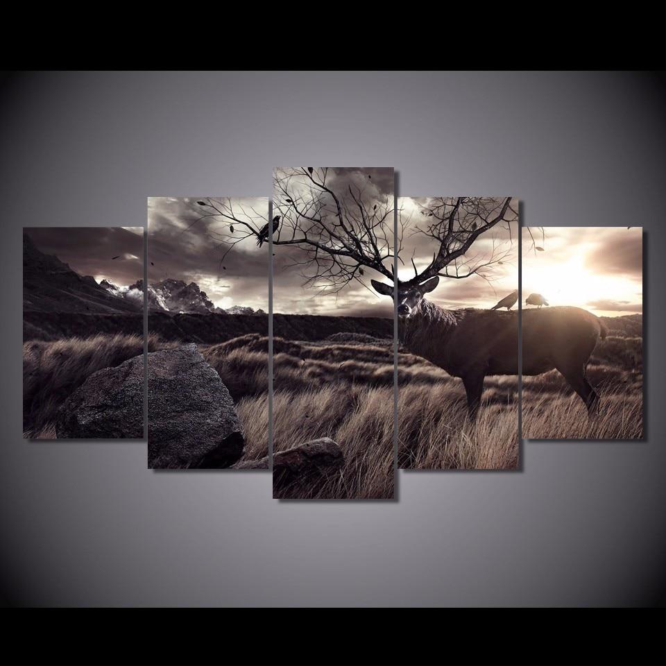 Elk Moose Reindeer – Animal Canvas Wall Art