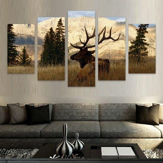 Elk Mountains Wildlife Nature – Animal Canvas Wall Art