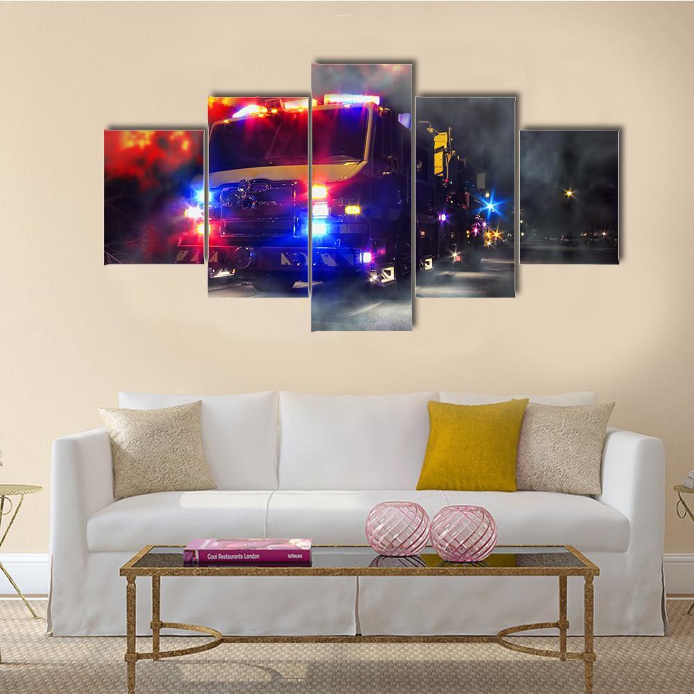 Emergency Firefighter Rescue Truck – Automative Canvas Wall Art