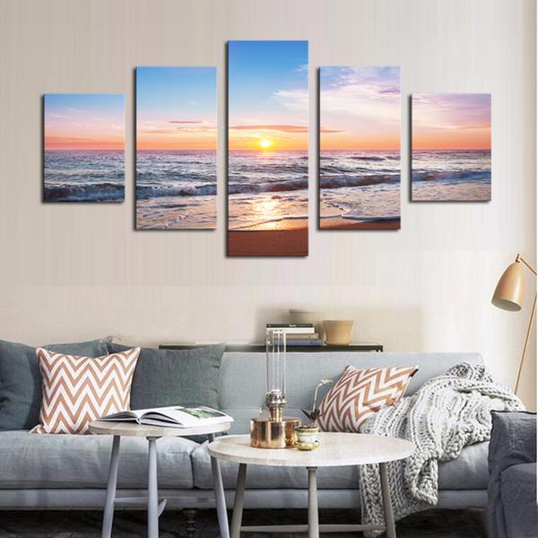 Enjoying Sunset Or Sunrise On The Tropical Beach – Nature Canvas Wall Art