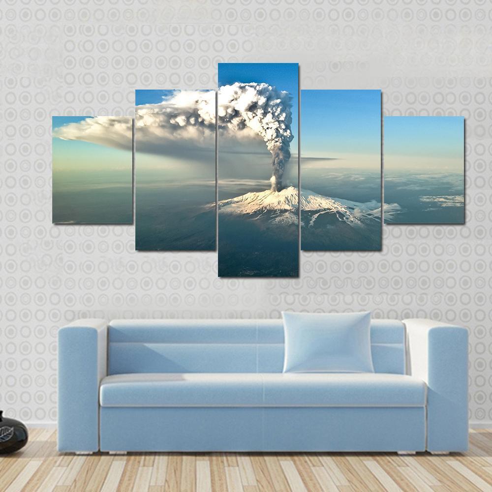 Etna Eruption View – Nature Canvas Wall Art