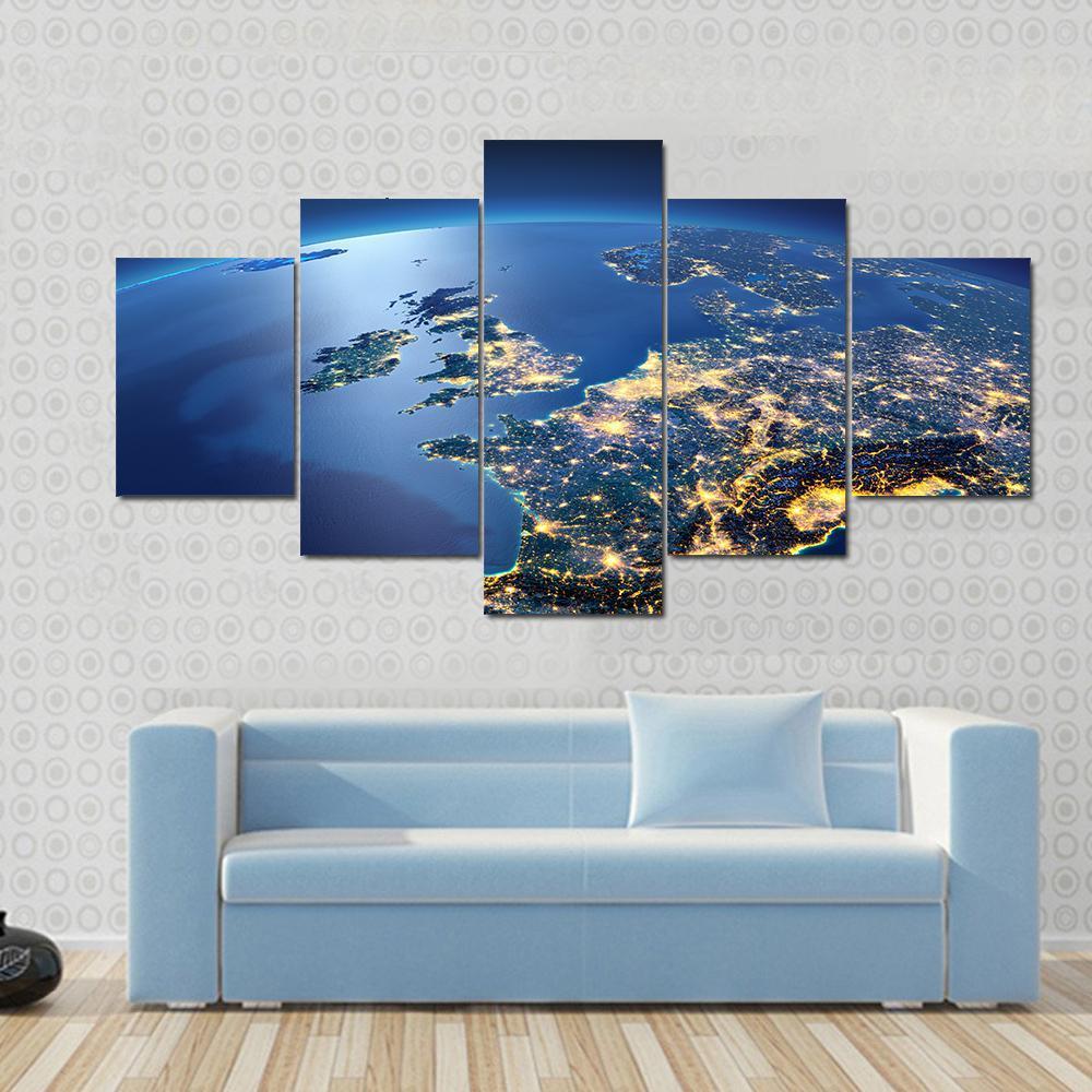 Europe And Mediterranean Sea From Space – Space Canvas Wall Art