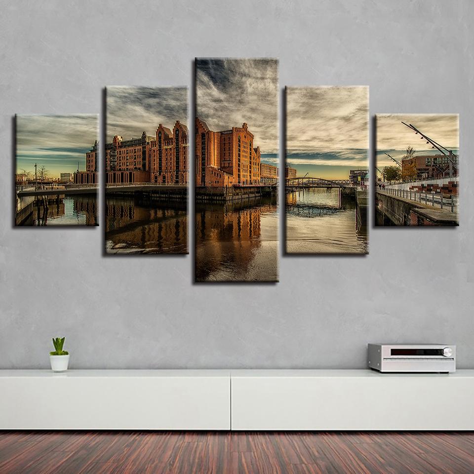 European Building Bridge Natural – Nature Canvas Wall Art