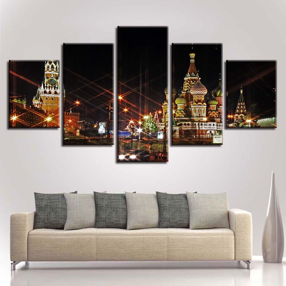 European Building Night Scenery – Nature Canvas Wall Art