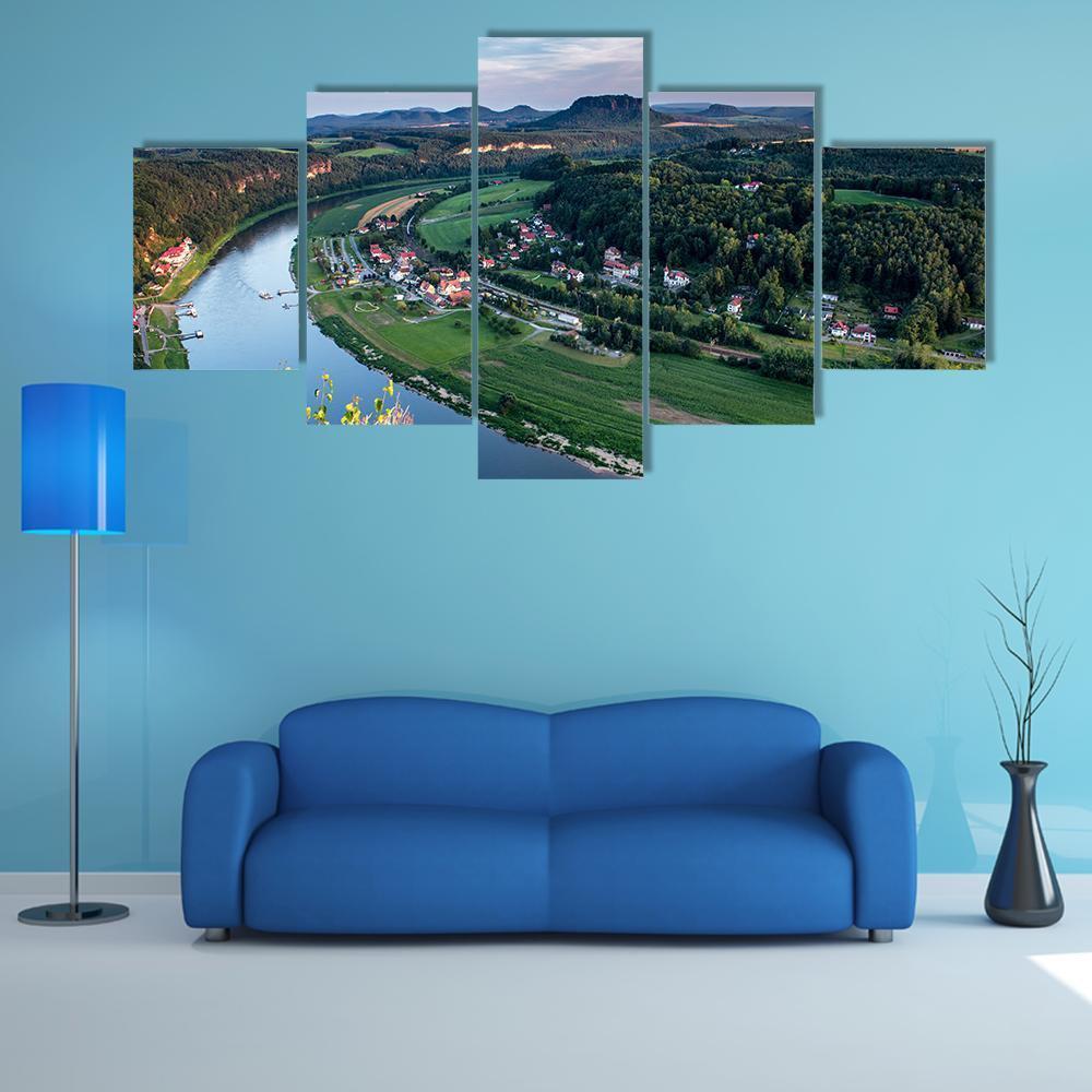Evening Landscape At The Bastei Rocks In Germany – Nature Canvas Wall Art