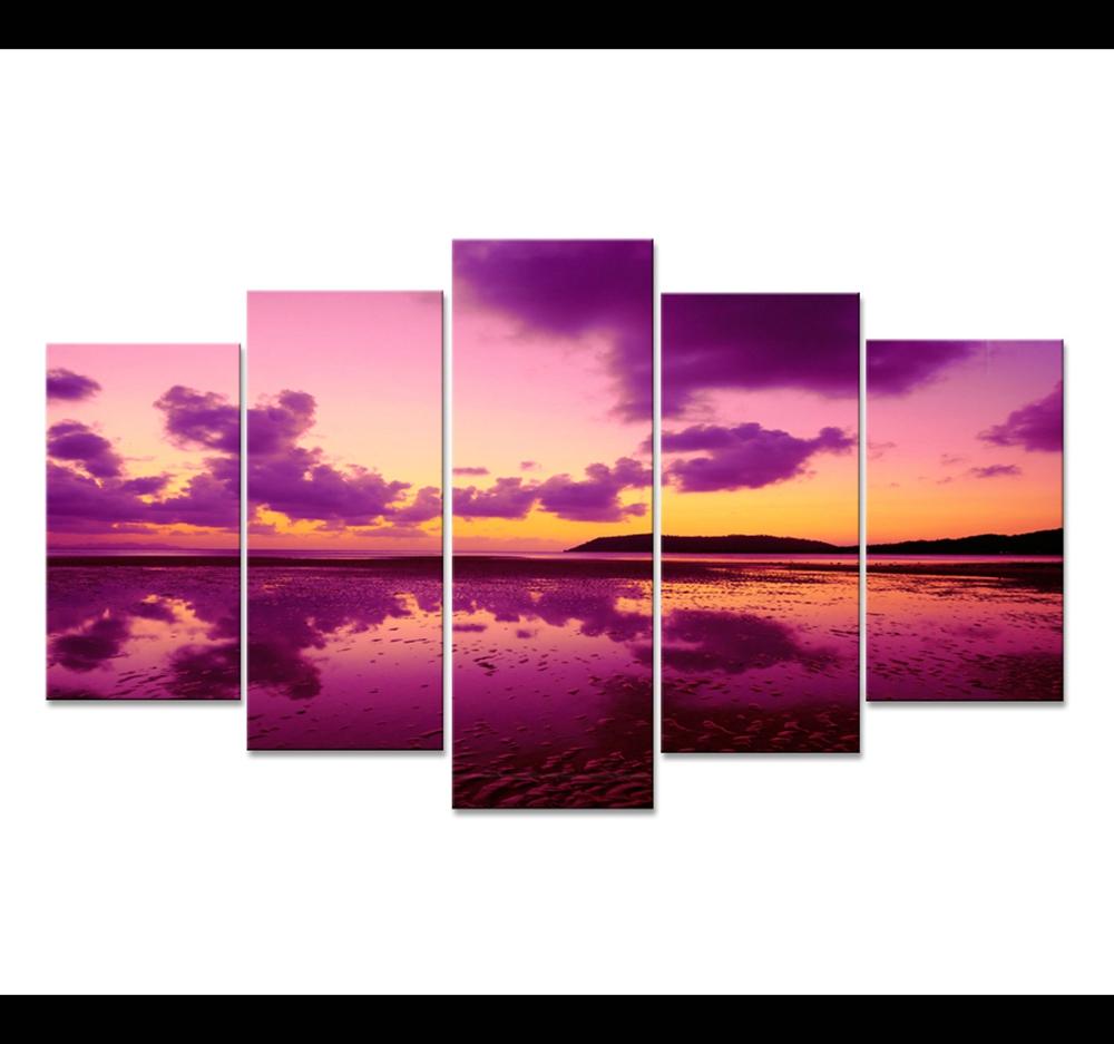 Evening Scenery Purple Sky – Nature Canvas Wall Art