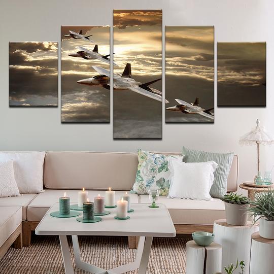 F-22 Raptor Fighter Jets – Aircraft Canvas Wall Art