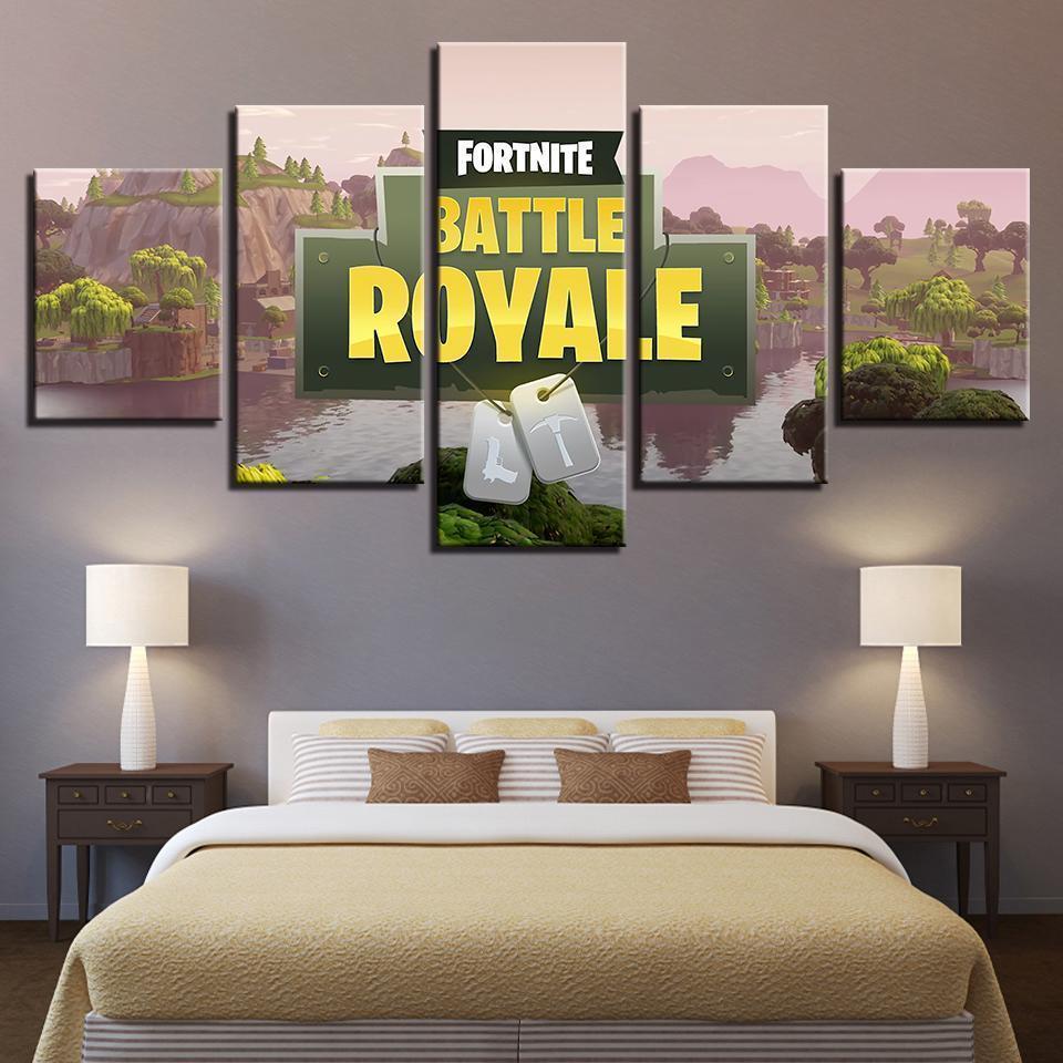 Fortnite Battle Royale Title Screen Gaming Canvas Wall Art