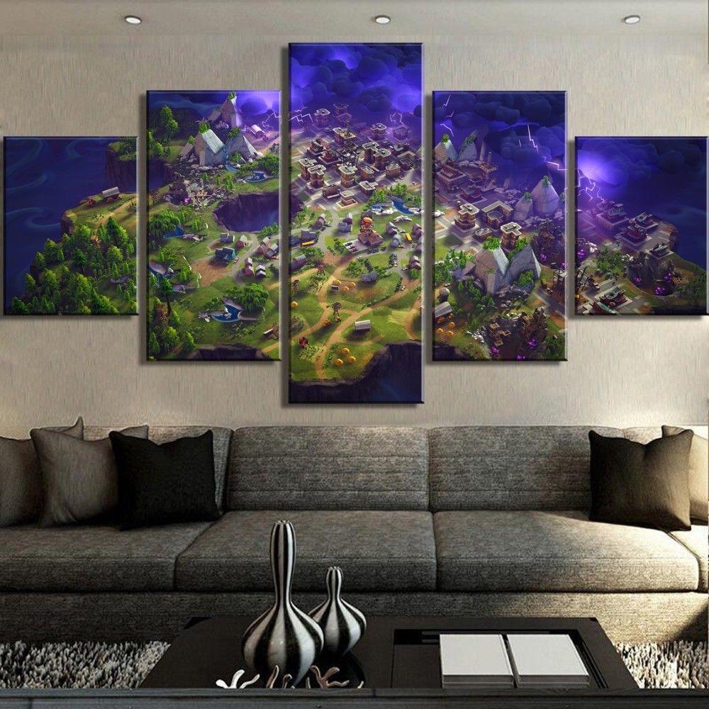 Fortnite Map – Gaming Canvas Wall Art