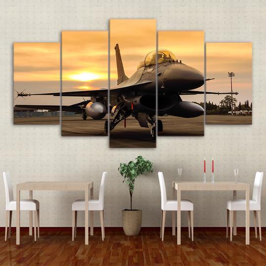 F16 On The Tarmac – Aircraft Canvas Wall Art