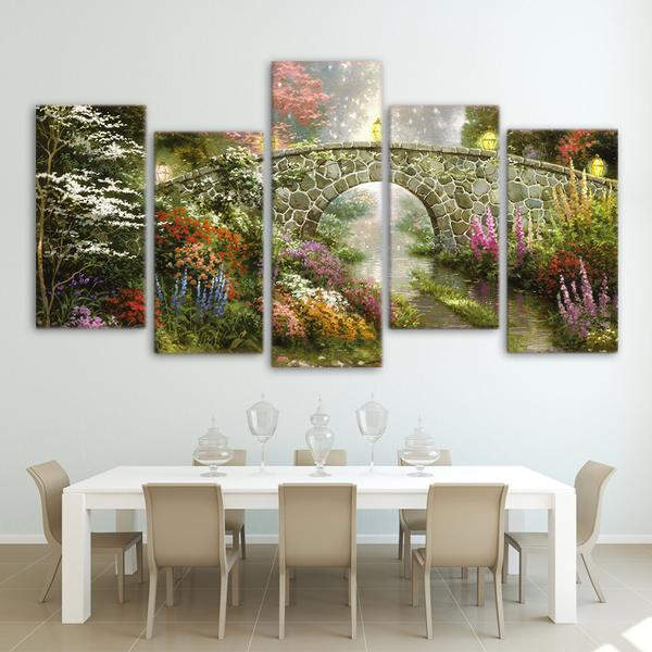 Fairy Land With Bridge Landscape – Nature Canvas Wall Art