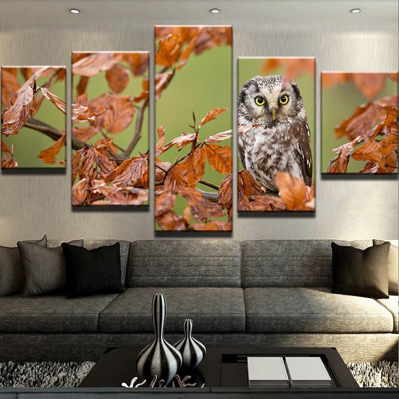 Fall Owl – Animal Canvas Wall Art