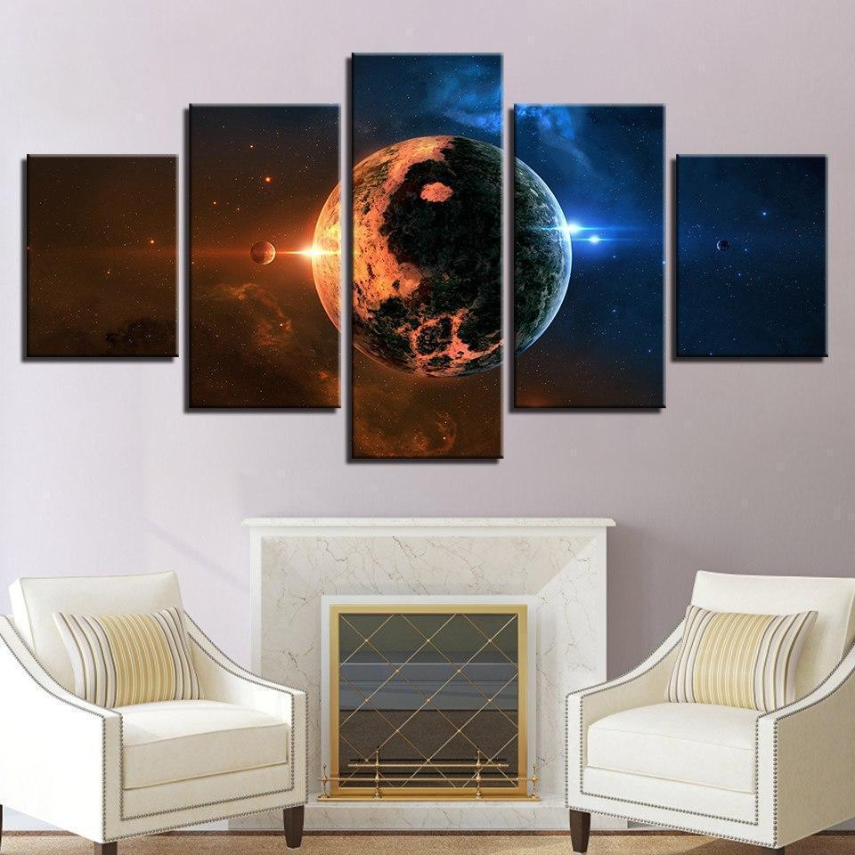 Falling Earth – Space Canvas Wall Art