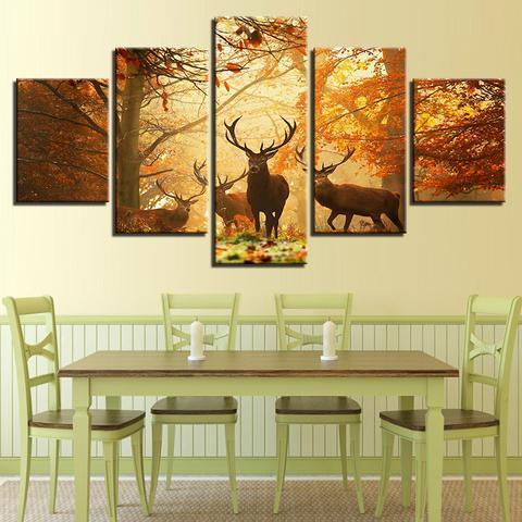 Family Deer Forest – Animal Canvas Wall Art