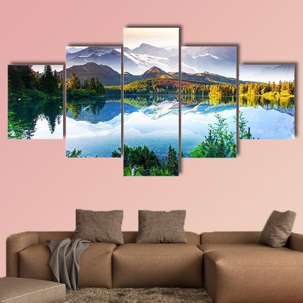 Fantastic Sunny Day In Mountain Lake – Nature Canvas Wall Art