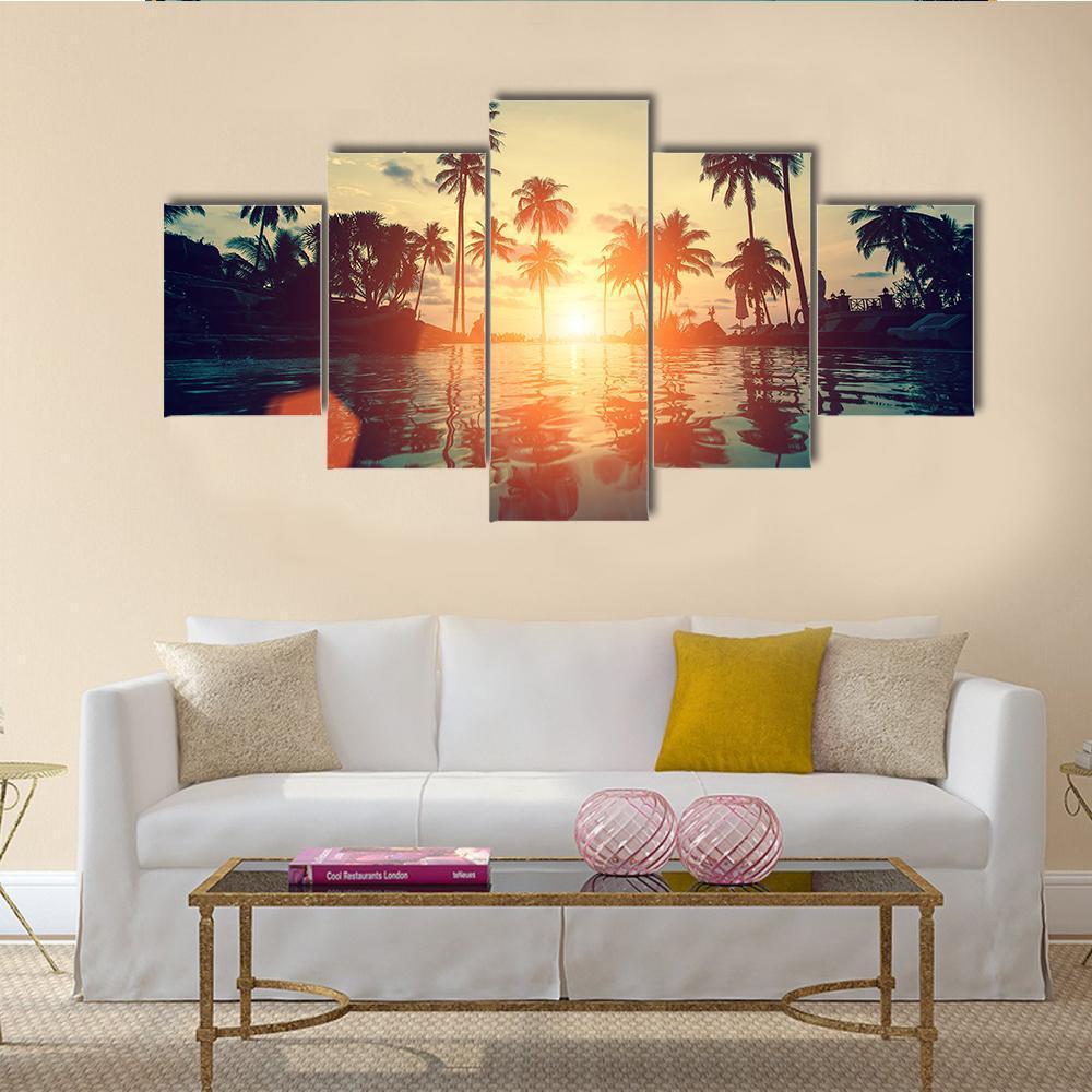 Fantastic Sunset On A Tropical Beach – Nature Canvas Wall Art
