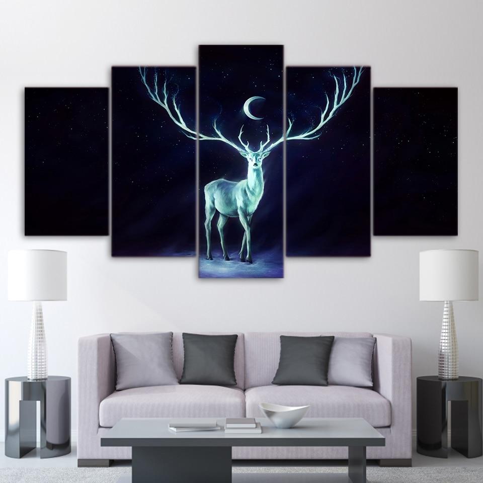 Fantasy Animal Deer – Abstract Canvas Wall Art