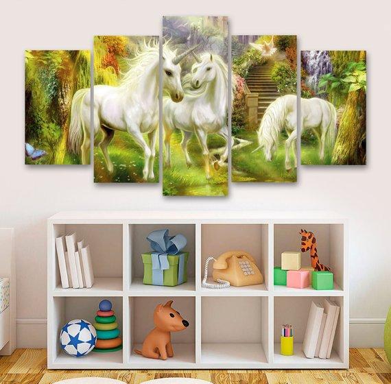 Fantasy Unicorns – Animal Canvas Wall Art