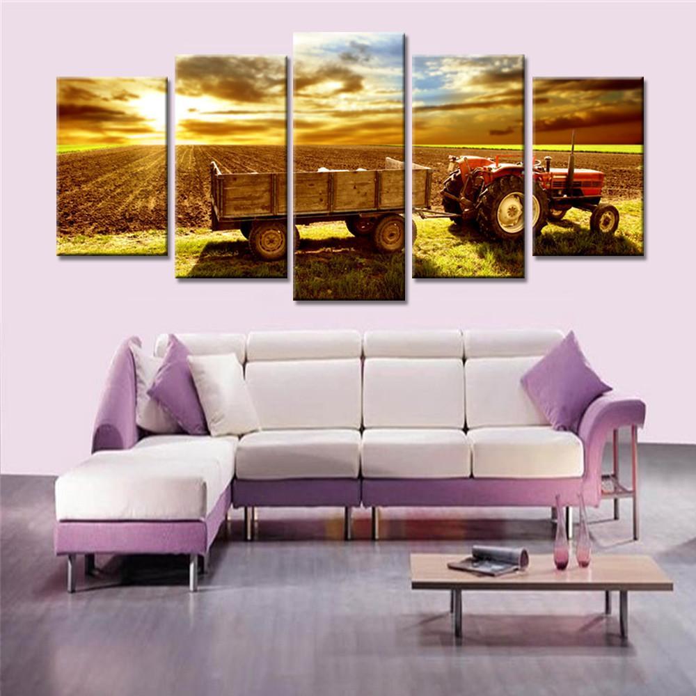 Farm Land At Sunset – Automative Canvas Wall Art