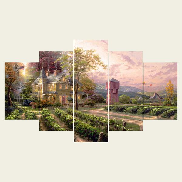 Farm Thomas Kinkade Abundant Nature Canvas Wall Art