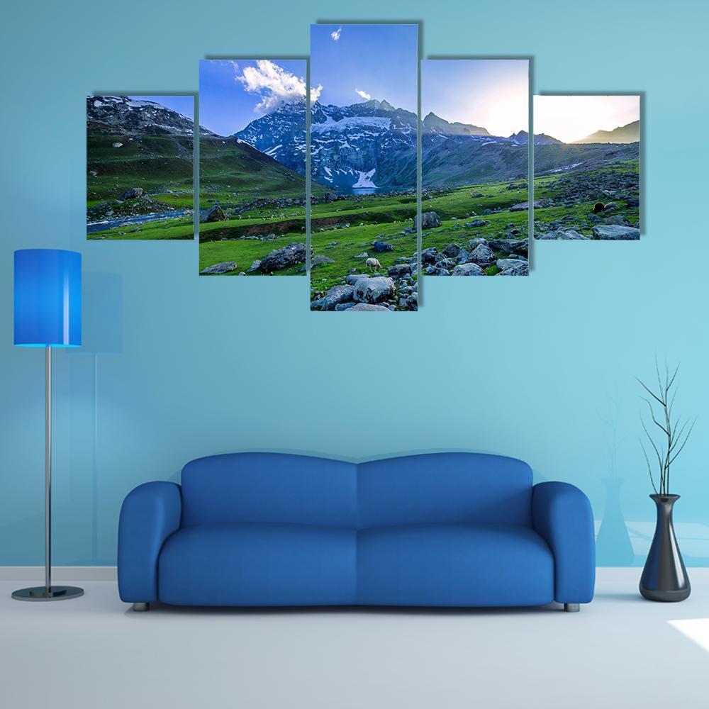Farm With Green Field – Nature Canvas Wall Art