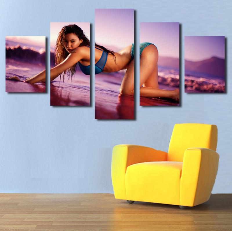 Fashion Sexy Bikini Beautiful Woman – Abstract Canvas Wall Art