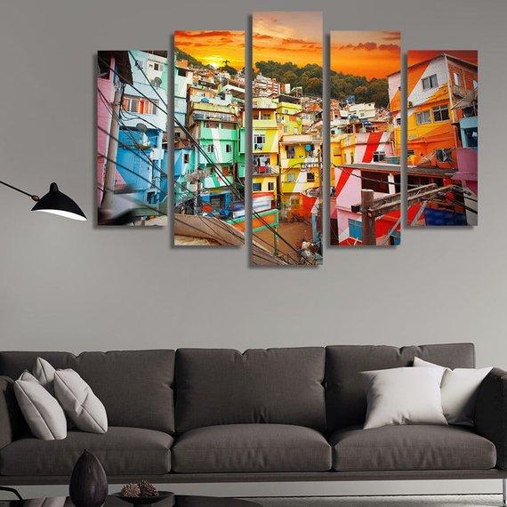 Favelas Rio De Janeiro Brazil – Nature Canvas Wall Art