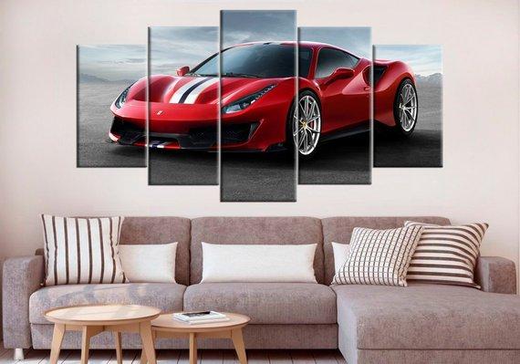 Ferrari 488 Pista Supercar Luxury Car – Canvas Wall Art