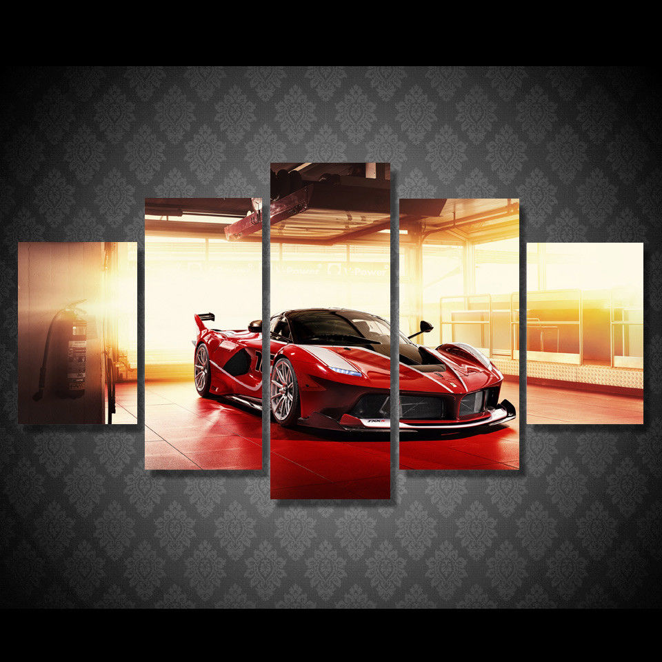 Ferrari Red Luxury Sports Car – Canvas Wall Art