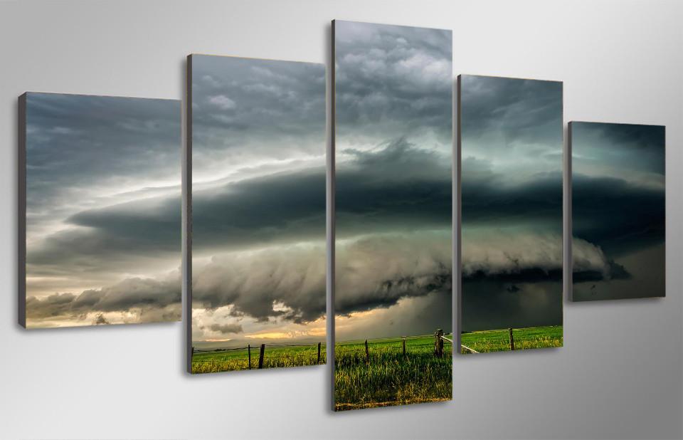 Field Dark Clouds – Nature Canvas Wall Art