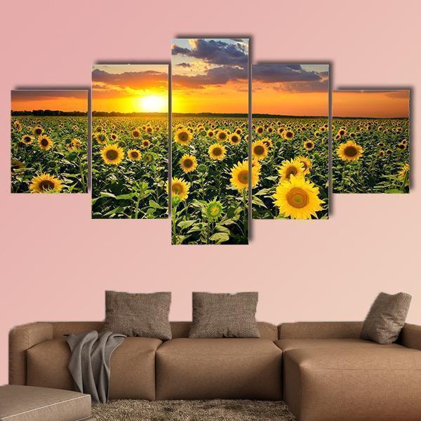 Field Of Blooming Sunflowers Nature – Canvas Wall Art