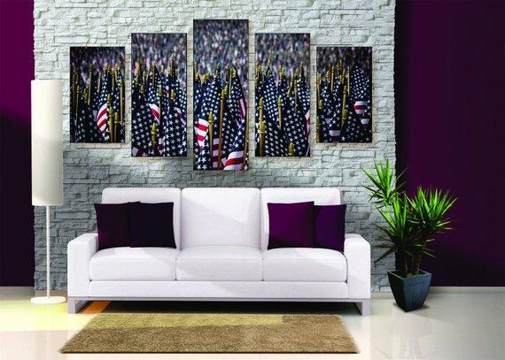 Field Of Flags – Abstract Canvas Wall Art